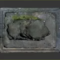Traditional Decorative Stone Lion Sculpture Standing On Tiered Stone Pedestal