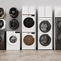 Various Modern Washing Machines With Front Load Designs And Color Options