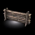 Rustic Wooden Fence Constructed From Logs With Natural Texture And Wooden Structure