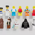 Building Blocks Minifigures Featuring Multiple Characters With Diverse Designs And Colorful Outfits