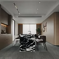 Modern Living Dining Room Interior Design With Large Windows Sofa Coffee Table And Chairs