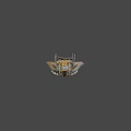 Futuristic Industrial Ship Design With Illuminated Lights And Metal Deck Platform