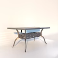 Sturdy Metal Outdoor Table With Ornate Legs And Flat Top Surface Design