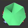 Green Hexagonal Box With Transparent Panels Never Give Up Text Red Cherries Dreams Find A Way And Cartoon Characters