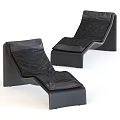Black Mesh Outdoor Lounge Chair With Ergonomic Design And Comfortable Cushion
