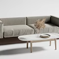 Modern double sofa sofa coffee table combination 3d model