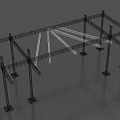 Heavy Duty Industrial Equipment Metal Frame Structure with Multiple Support Columns