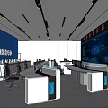 modern monitoring room command control room fire brigade dispatching command center monitoring hall command hall 3d model