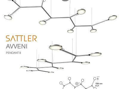 SATTLER AXVENI Pendant9 Modern Branching Design Pendant Light for Interior Spaces 3d model