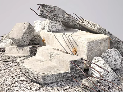 modern stone stone stone gravel debris concrete construction waste 3d model