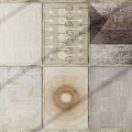 Square Rugs With Various Geometric Patterns And Textured Designs For Home Decor 3d model