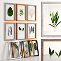 Nordic Plant Painting Decorative Frame 3d model