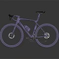 Purple Bicycle With Woven Frame And Wheels 3D Model On Dark Background