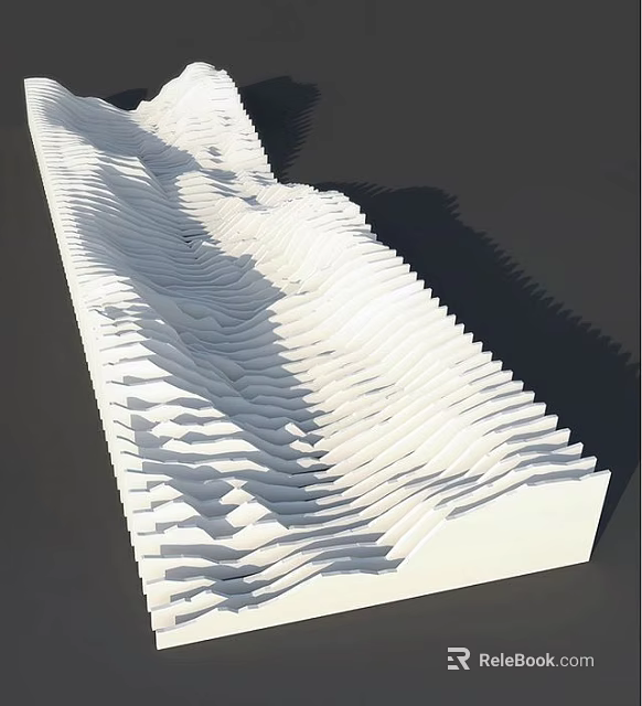 Modern Wavy 3D Textured White Wall Decor For Contemporary Home Interior 3d model 
