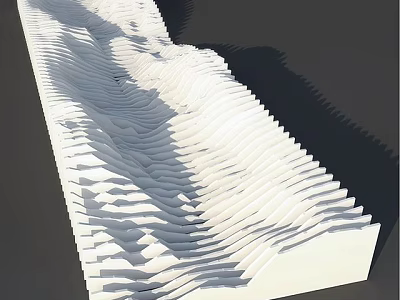 Modern Wavy 3D Textured White Wall Decor For Contemporary Home Interior 3d model