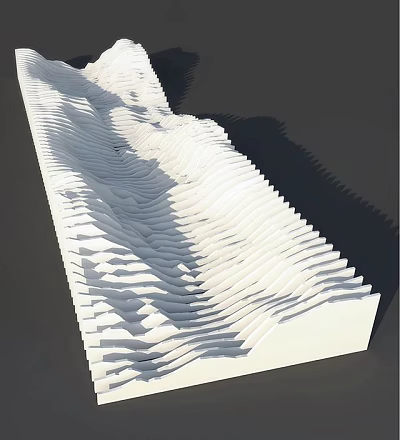 Modern Wavy 3D Textured White Wall Decor For Contemporary Home Interior 3d model
