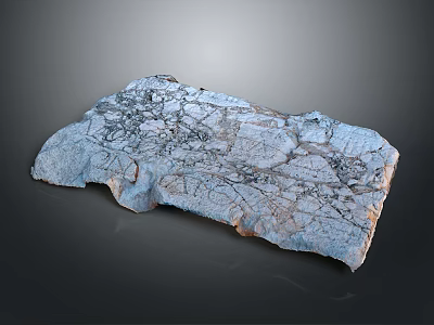 Natural Stone Slab With Light Blue Surface And Unique Natural Texture Patterns 3d model