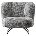 Soft Comfortable Single Sofa With Modern Design Velvet Fabric And Curved Armrests