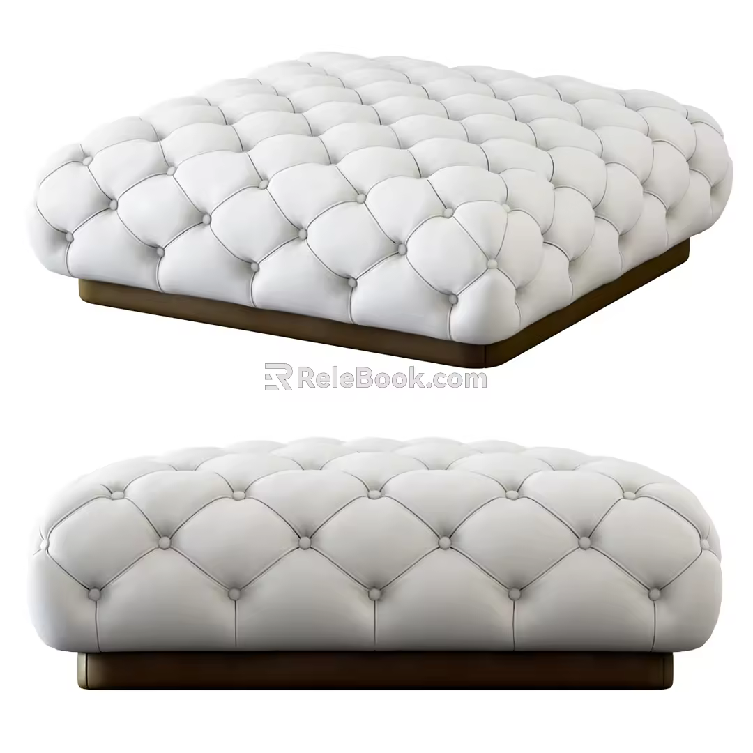 European-style Sofa Ottoman Sofa Stool 3d model