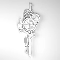 Vintage Mechanical Wall Clock With Decorative Gears Ornate Design And Hanging Pendulum