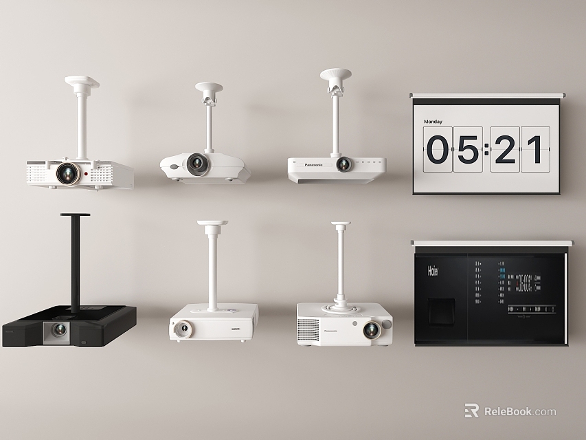 Projection Monitoring Devices Display With Timing Panel 3d model 