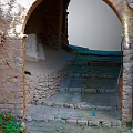 Ancient Stone Stairs Through Archway With Weathered Steps And Sunlight 3d model
