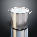 Shiny Stainless Steel Cooking Pot With Lid And Two Side Handles