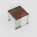 Modern Coffee Table With Sleek Metal Frame And Wooden Top Design