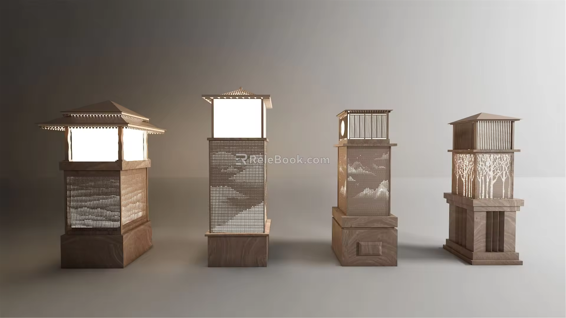 New Chinese lawn lamp floor lamp 3d model
