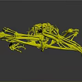Dynamic Frog Skeleton in Leaping Pose with Detailed Structure against Dark Background