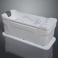 Modern White Bathtub Design With Massage Jets Control Panel And Pillow 3d model