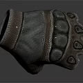 Brown Leather Work Glove With Gray Lining Vent Holes And Separate Fingers Design