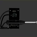 Black Electric Tactical Weapon With Control Unit Cable Knob And Metal Rod Head