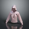 Fashionable Hooded Pink Top With Cutout Front Design And Long Sleeves Modern Minimalist Style