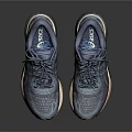 Blue And Beige Running Shoes With Breathable Mesh Upper Rubber Sole And Lace Up Design