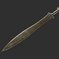 Ancient Textured Bronze Sword With Intricate Blade And Rustic Hilt Design