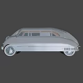 Vintage Silver Gray Classic Sedan With Streamlined Design Front Grille And White Wheels