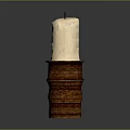 Rustic Candle Lamp Design With Tall Textured Candle On Brick Base