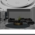Modern Living Dining Room Interior Design With Gray Sofa Round Rug And Green Plants