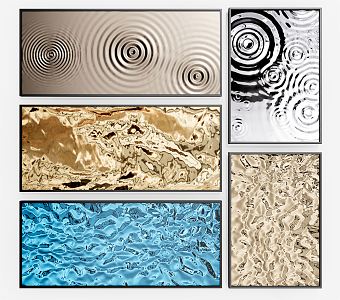 Modern Decorative Painting Metal Water Ripple Hanging Painting Decorative Painting 3d model