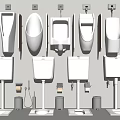 Modern Urinal Collection Showcasing Various Designs And Styles For Bathroom Spaces 3d model