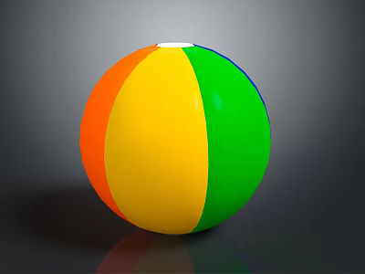Sports Equipment Multicolored Orange Yellow Green Beach Ball for Outdoor Activities 3d model