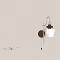 Classic Wall Mounted Lamp With White Glass Shade And Brass Bracket Design