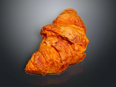 Freshly Baked Golden Croissant With Flaky Layers And Buttery Texture 3d model