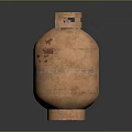 Rusty Orange Gas Cylinder With Flammable Gas Label For Household Daily Use