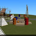 Scenic Camping Campsite With Curved Paths Tents Activity Areas And Seating Facilities
