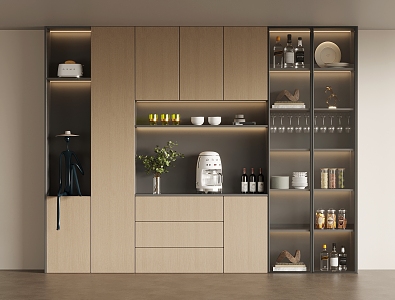 Modern Simple Wine Cabinet Sideboard 3d model