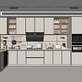Modern Kitchen Interior Design With White Wall Base Cabinets Appliances And Window 3d model