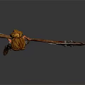 3D Female Warrior Character With Large Battle Axe And Leather Outfit