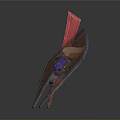Fantasy Weapon Design With Red Sword Brown Shield Blue Gemstone And White Circular Decorations